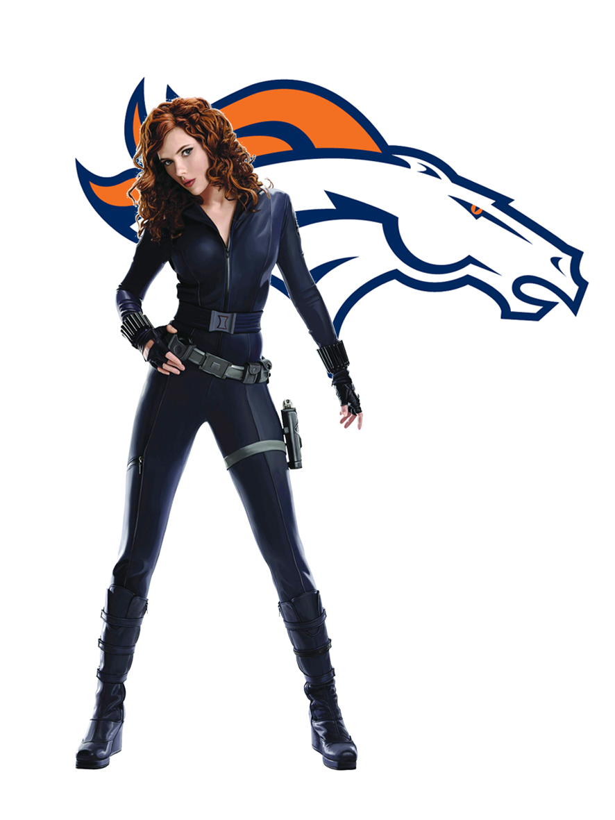 Denver Broncos Black Widow Logo vinyl decal